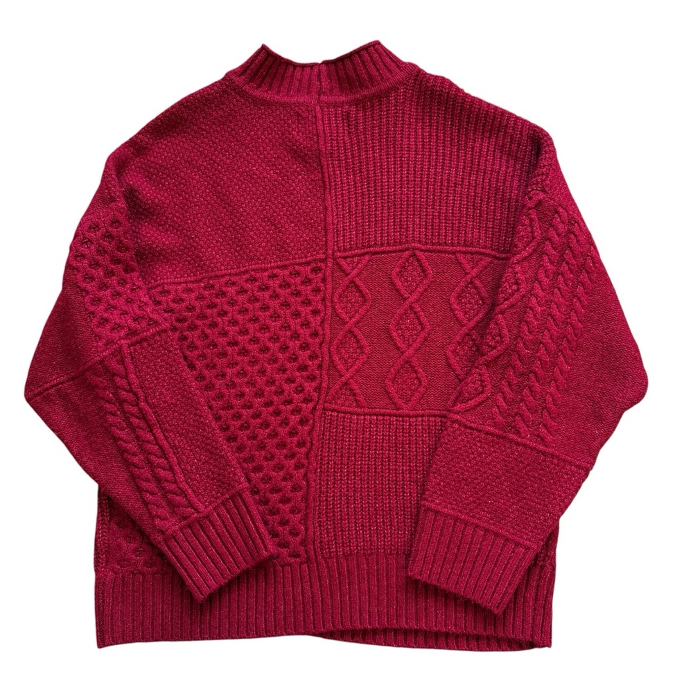 American Eagle Patchwork Chunky Knit Sweater XL R… - image 9